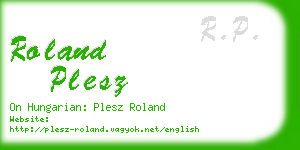 roland plesz business card